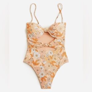 J. Crew Knot-front one-piece swimsuit in zinnia floral size 8